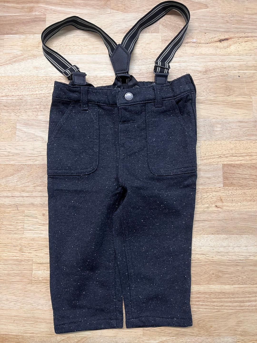 Joe Fresh Speckled Suspender Pants – 12-18M