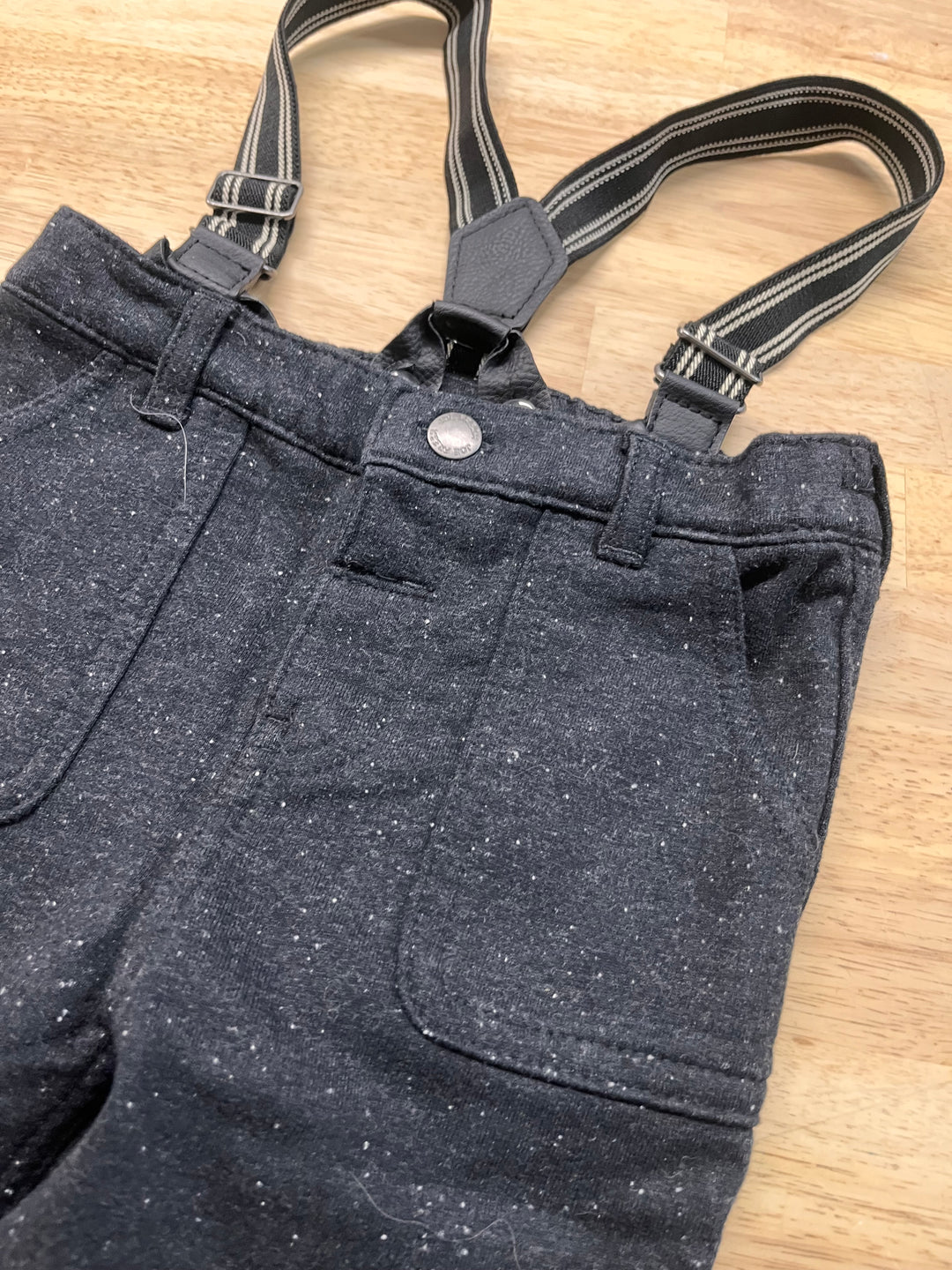Joe Fresh Speckled Suspender Pants – 12-18M