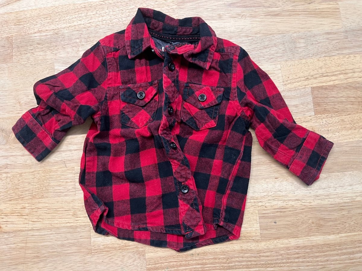 Joe Fresh Buffalo Check Shirt – 3-6M - Nest and Sprout-Consignment