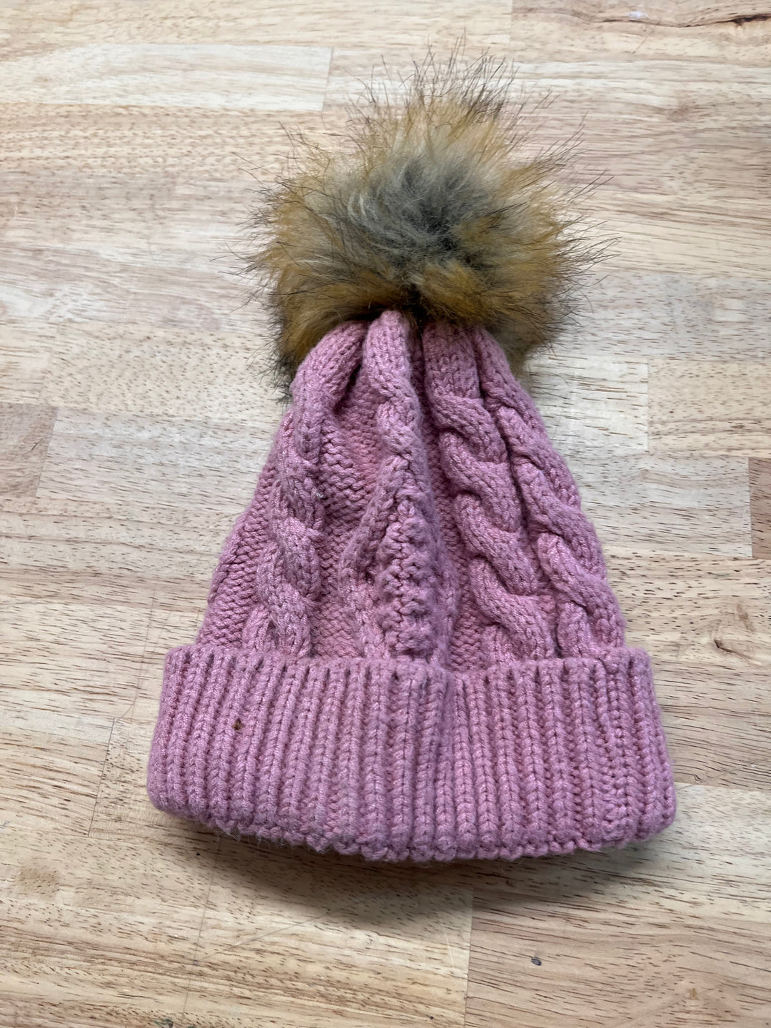Bula Knit Toque – Pink with Pom (Fleece Lined)