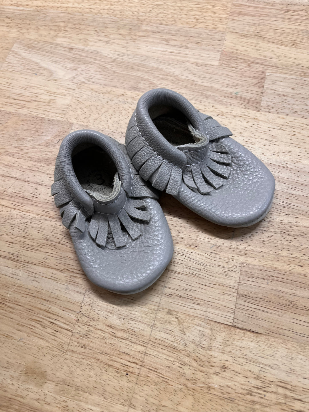 Minimoc Leather Moccasins – Grey (Size 3)
