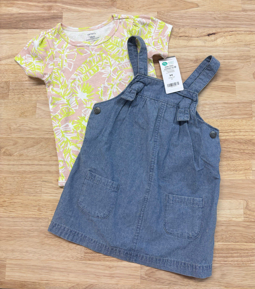 Carters Denim Skirt Overall Set (18 Months)