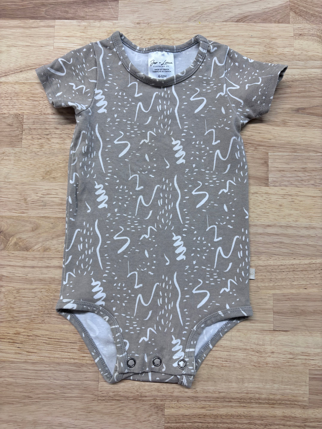 Jax & Lennon 6-12 Month TEE ONESIE (Grey)