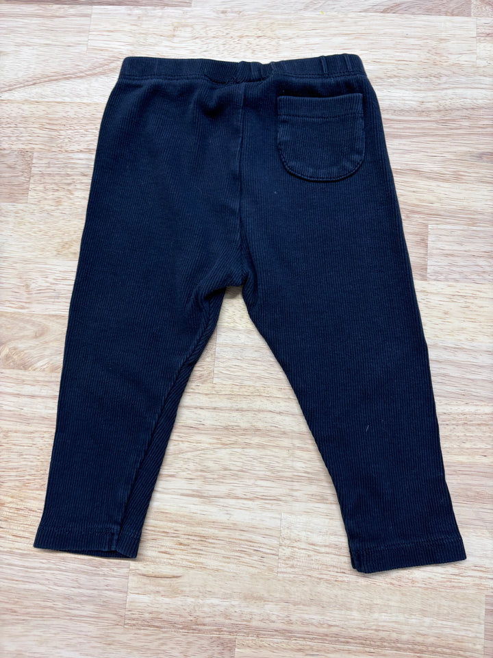 Zara 9-12 Month Ribbed Pants (Black)