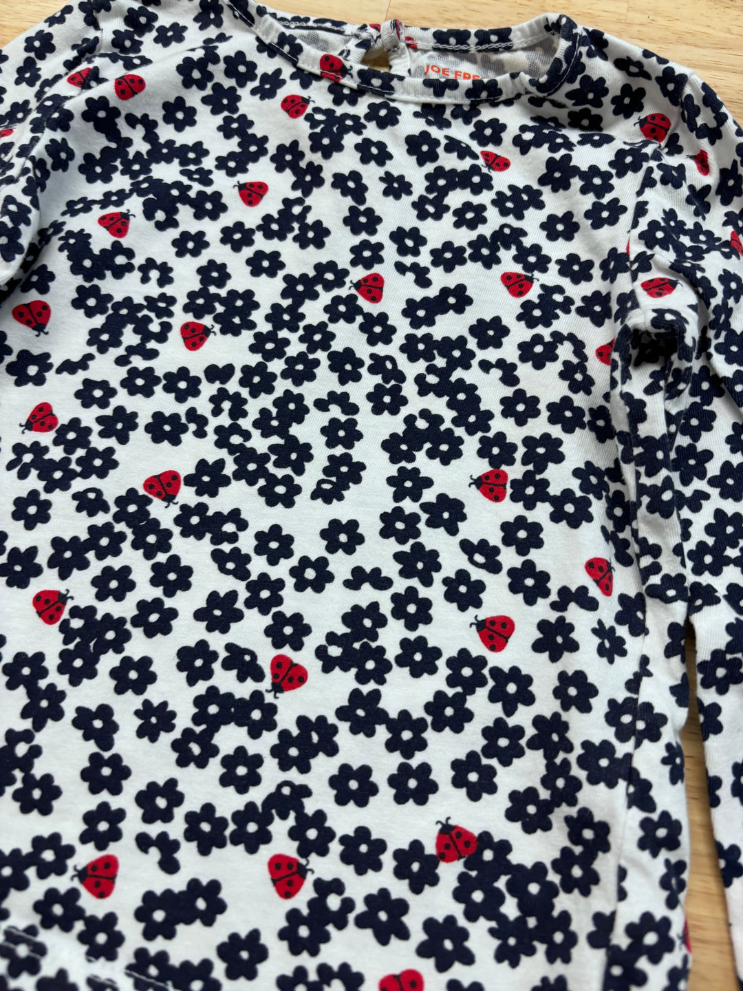 Joe Fresh 12-18 Month Shirt (Blue with Flowers & Ladybugs)