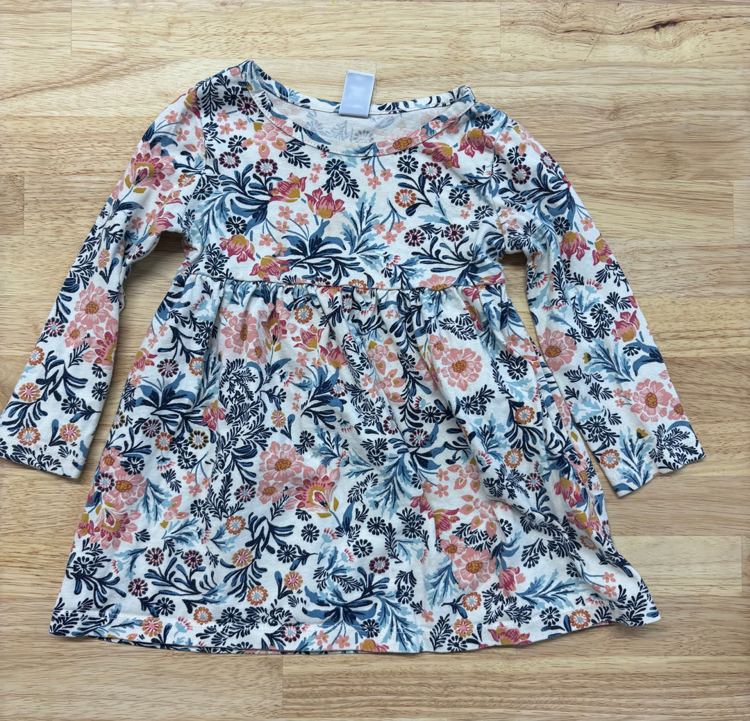 Old Navy 18-24 Month Dress (White with Blue Floral Design)