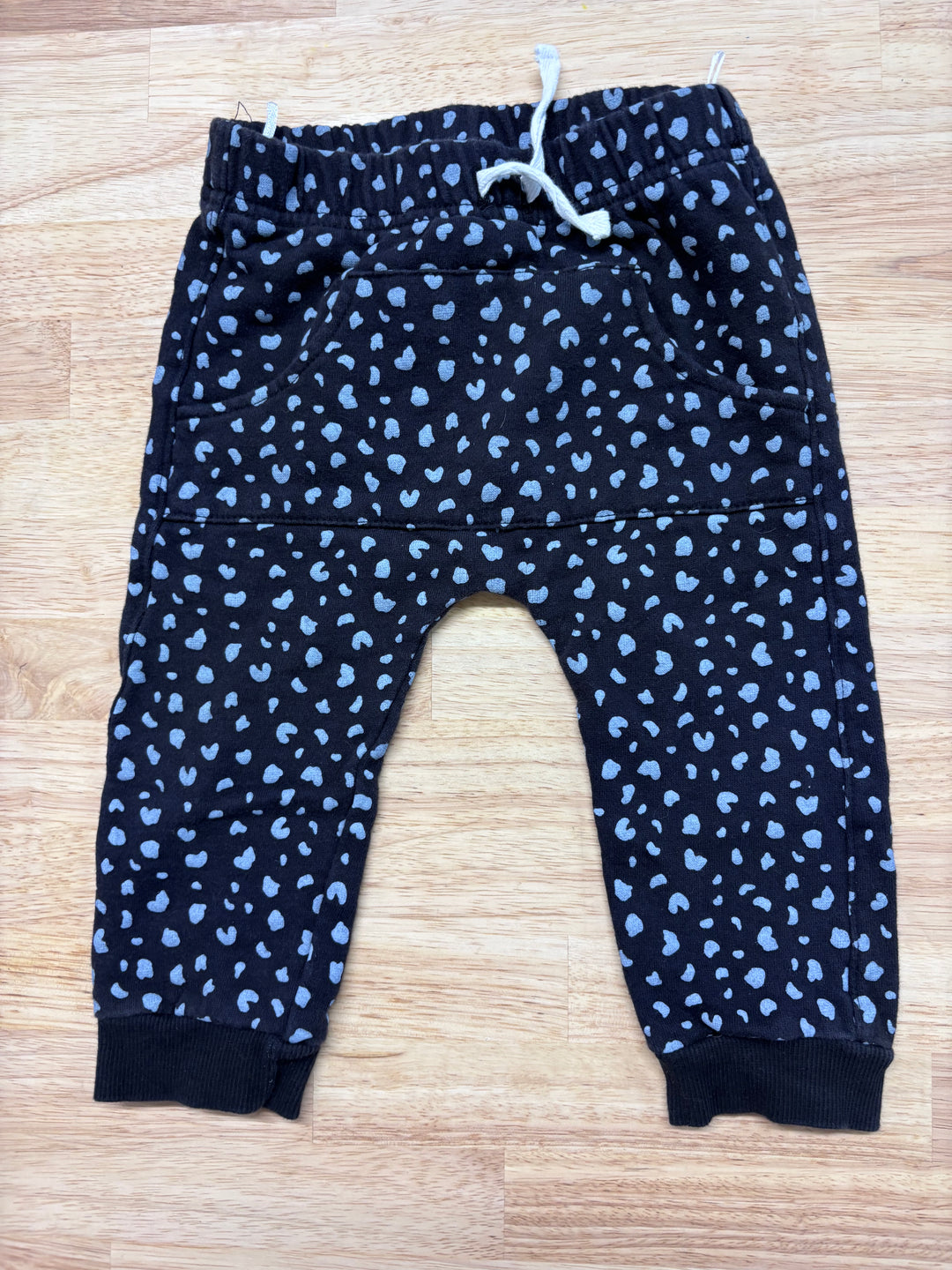 Indigo Baby 12-18 Month Pants (Black with White Dot Pattern)