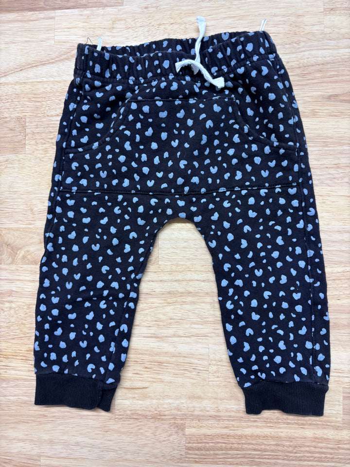 Indigo Baby 12-18 Month Pants (Black with White Dot Pattern)