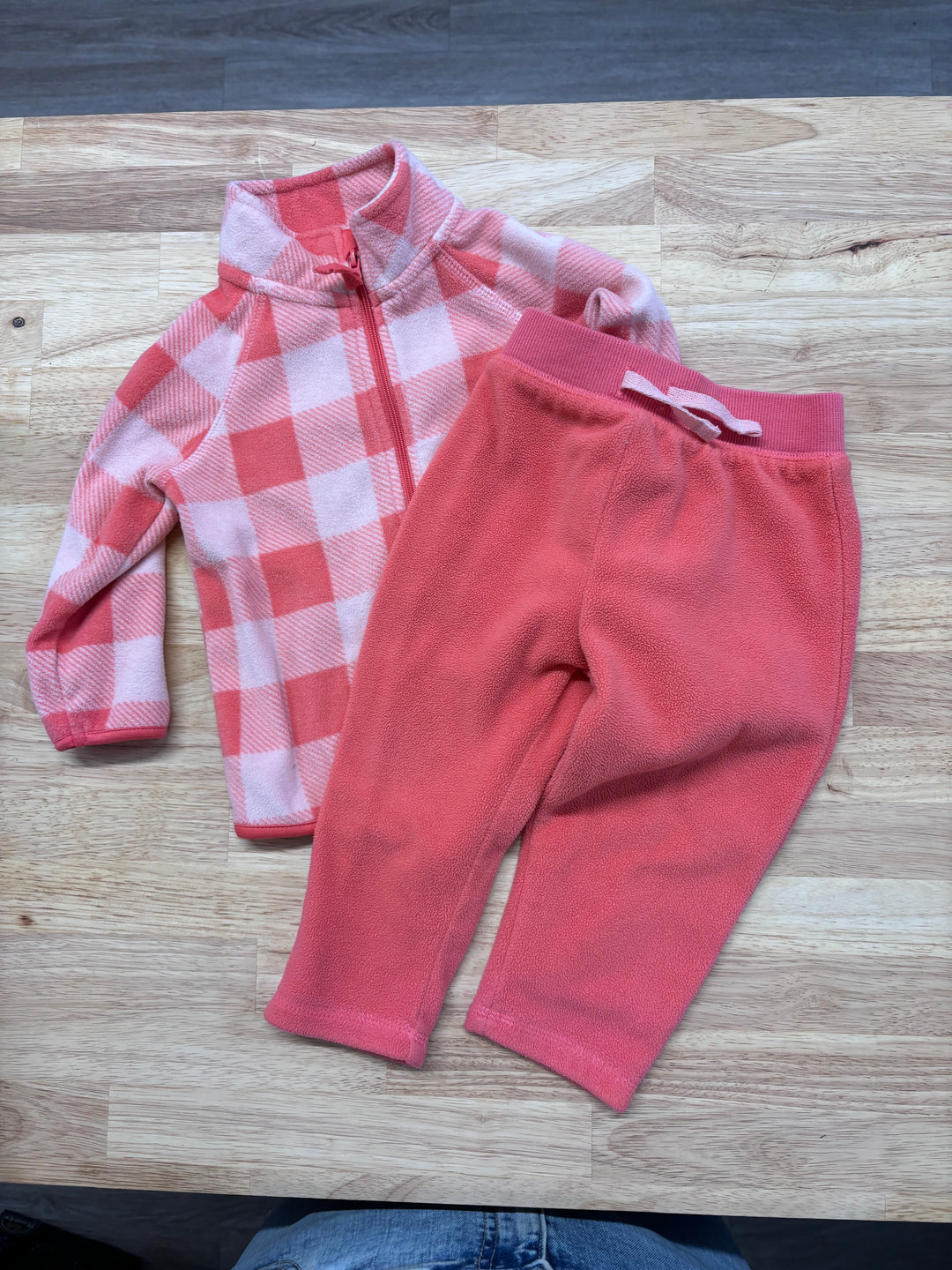 George 12-18 Month Fleece Set (Checkered Top & Matching Pants)