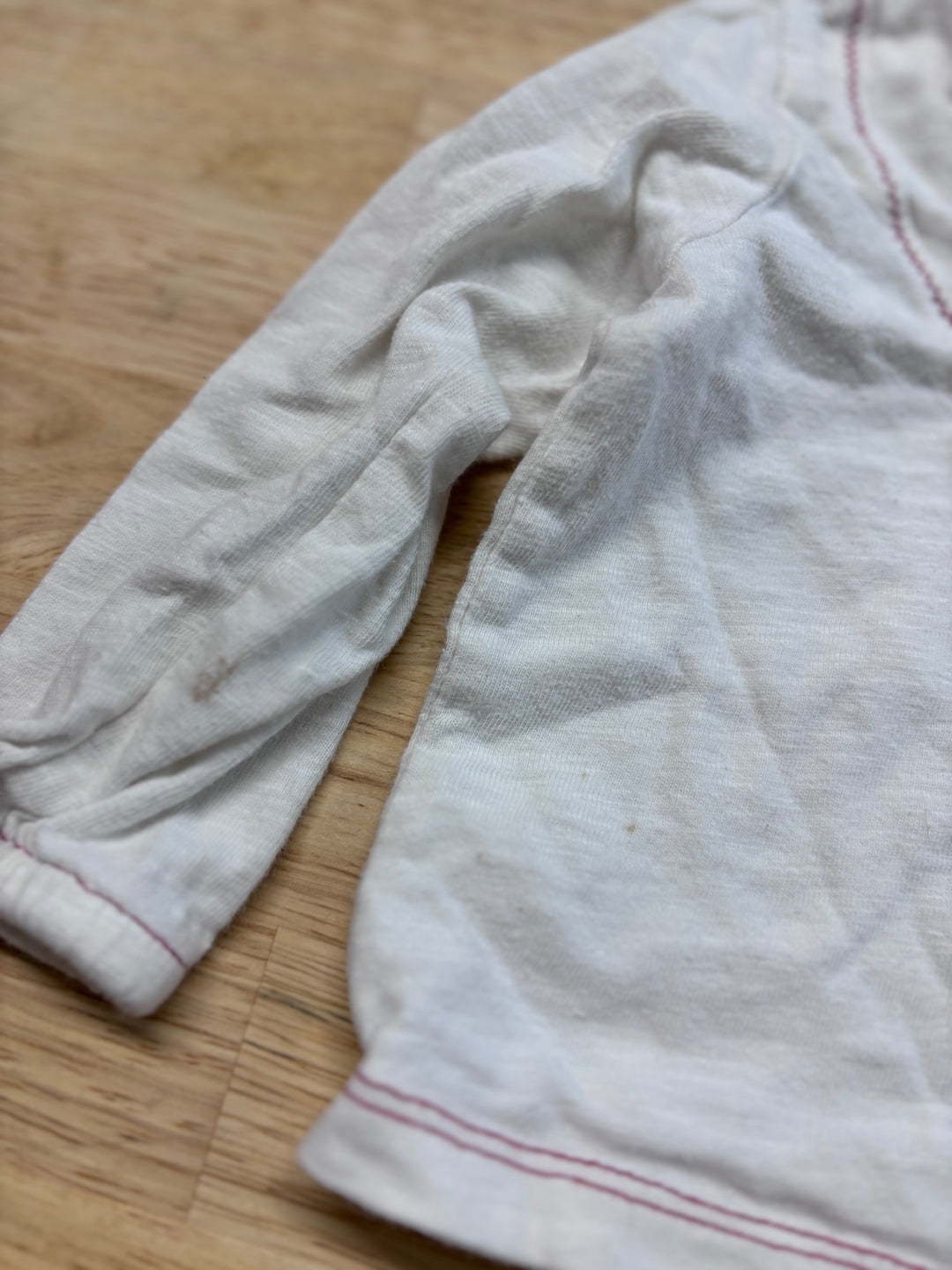 Old Navy 6-12 Month Shirt (Cream with Red Stitching)