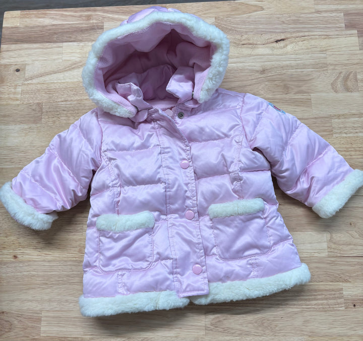 Gap 12-18 Month Jacket (Pink with Faux Fur Edging)