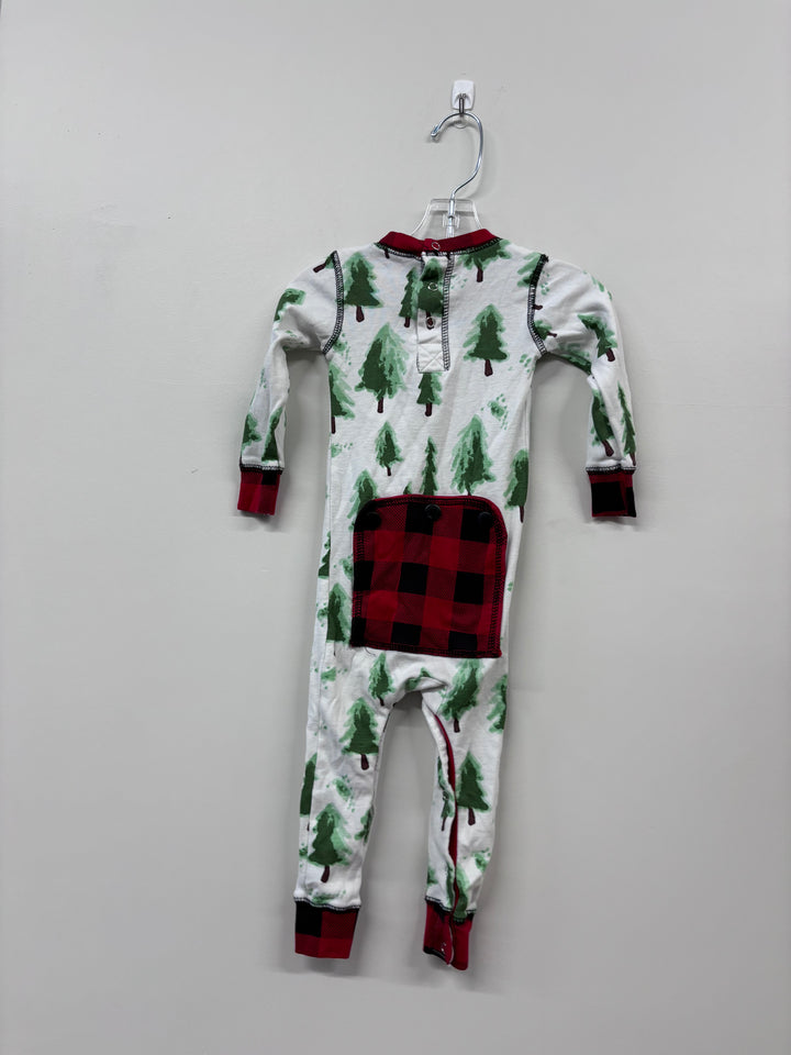 FlapJack 12 Month Cotton Romper (White with Tree Design)