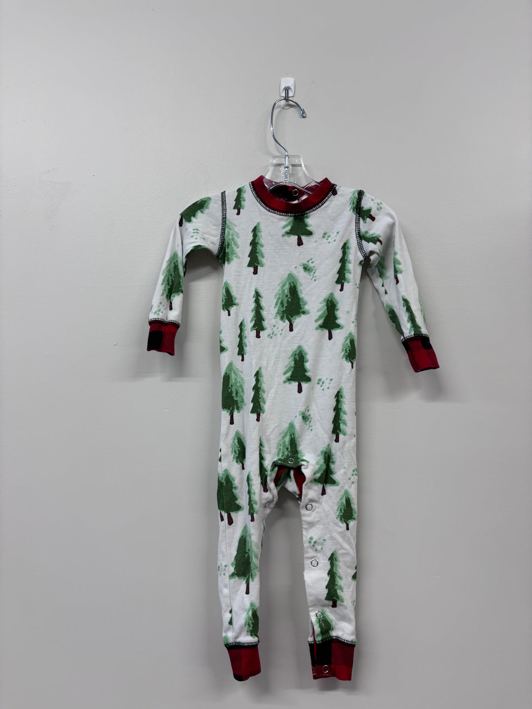 FlapJack 12 Month Cotton Romper (White with Tree Design)