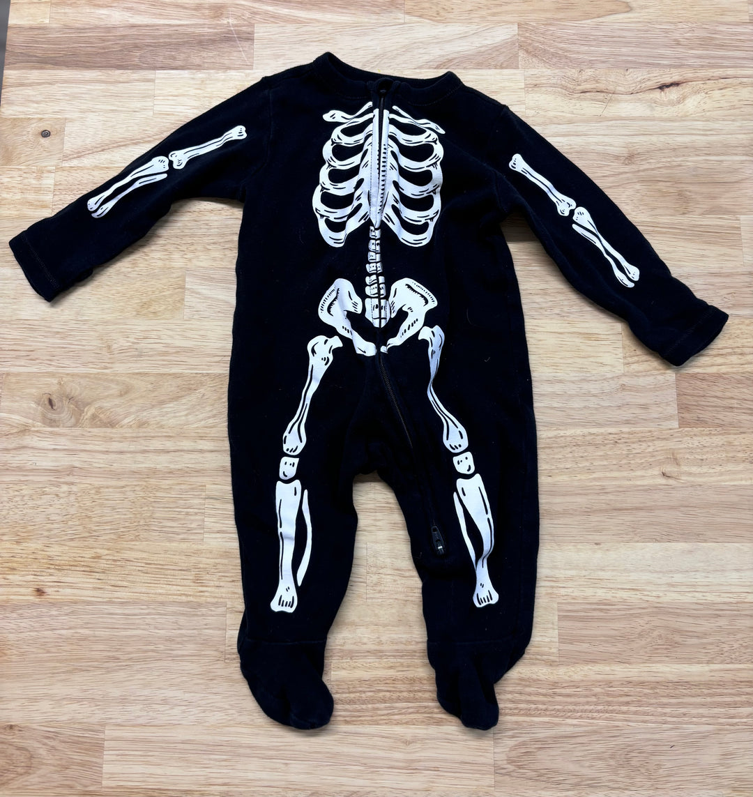 Old Navy 3-6 Month Zipper Romper (Skeleton)