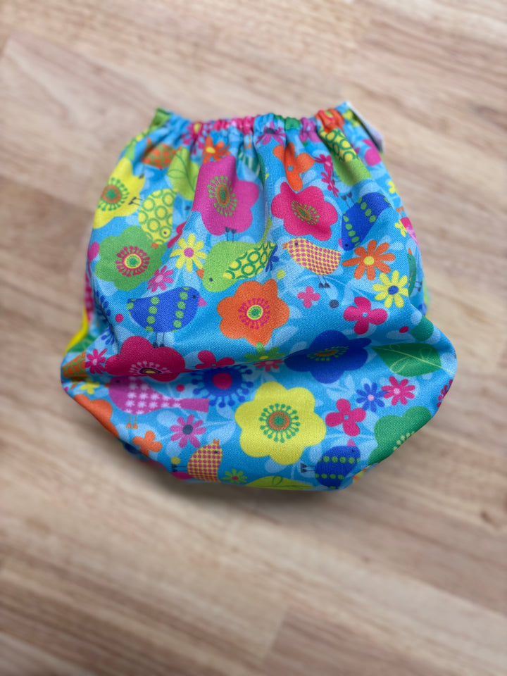 Blueberry Capri Diaper Cover (Floral Print)