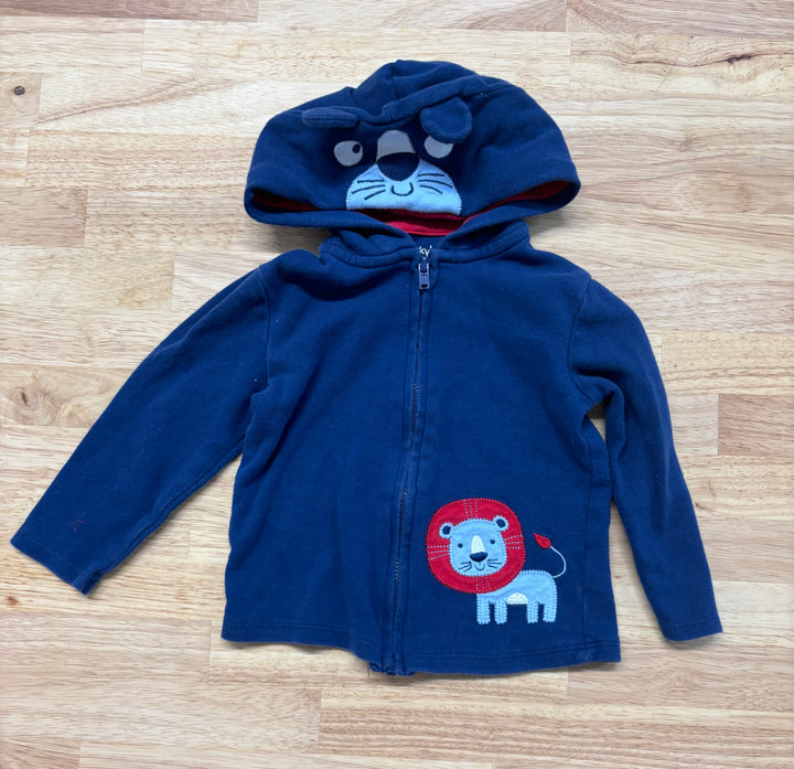 Pekkle 18 Month Zip-Up Sweater (Blue with Lion)