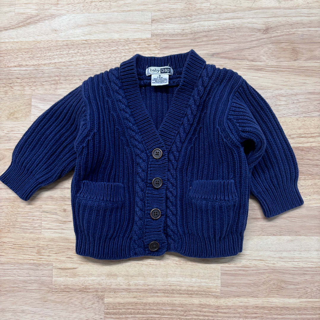 Gap 0-6 Month Cardigan (Blue Chunky Knit)