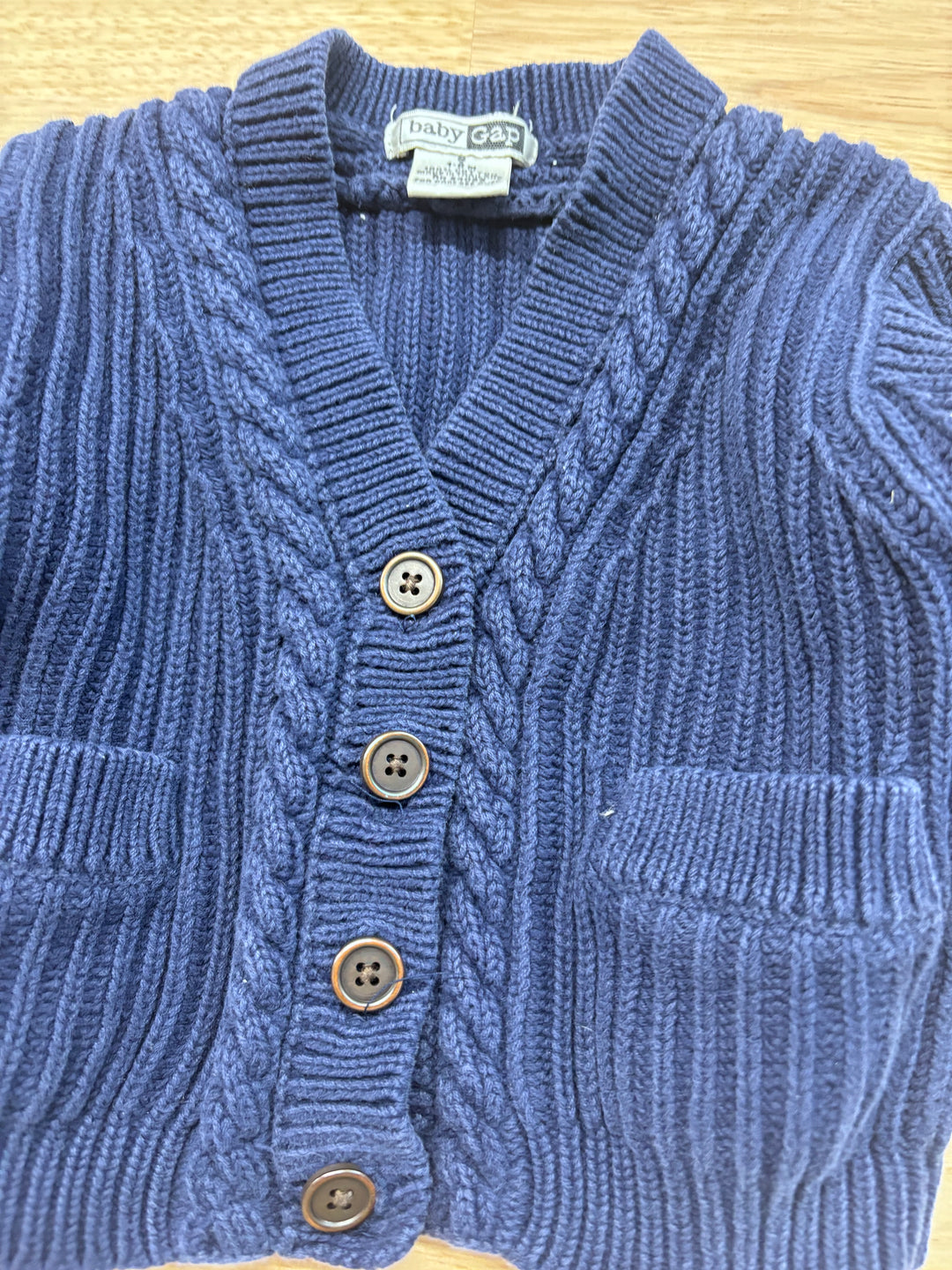 Gap 0-6 Month Cardigan (Blue Chunky Knit)