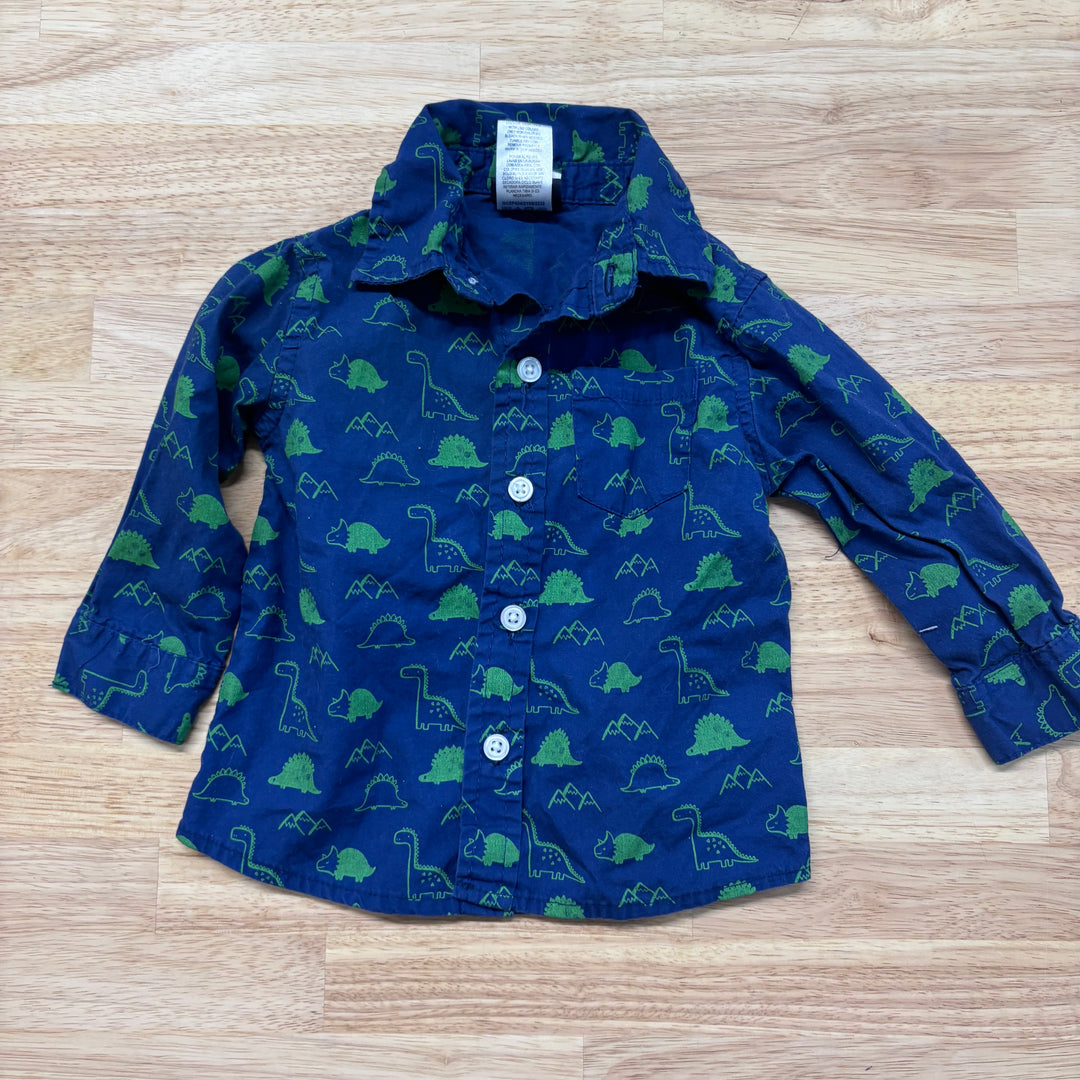 Little Rebels 18 Month Button-Up Shirt (Dinosaur Print)