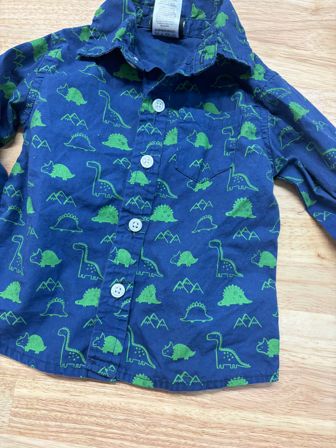 Little Rebels 18 Month Button-Up Shirt (Dinosaur Print)