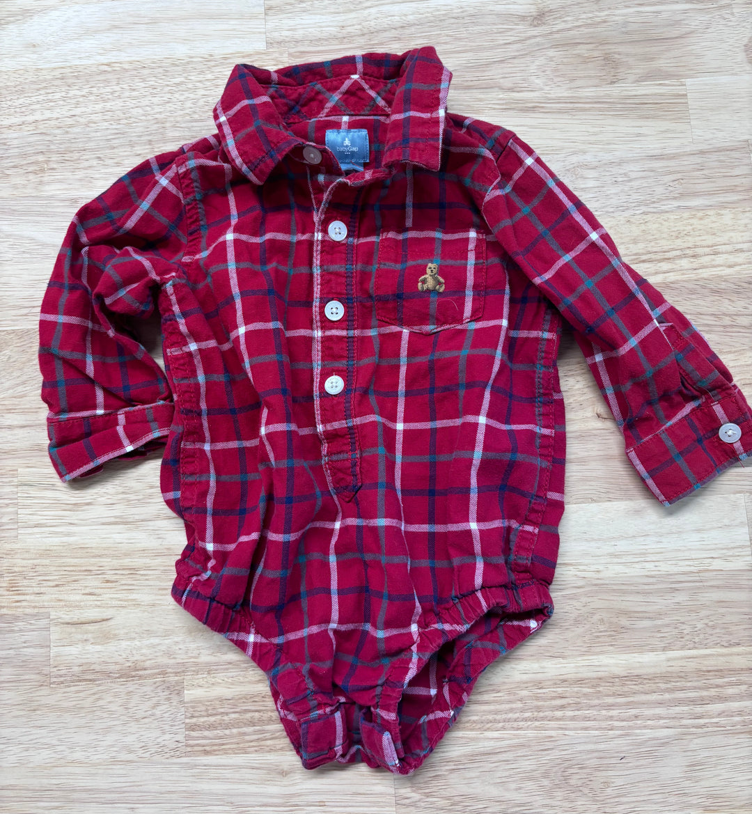 Gap 6-12 Month Bodysuit (RED with Collar)