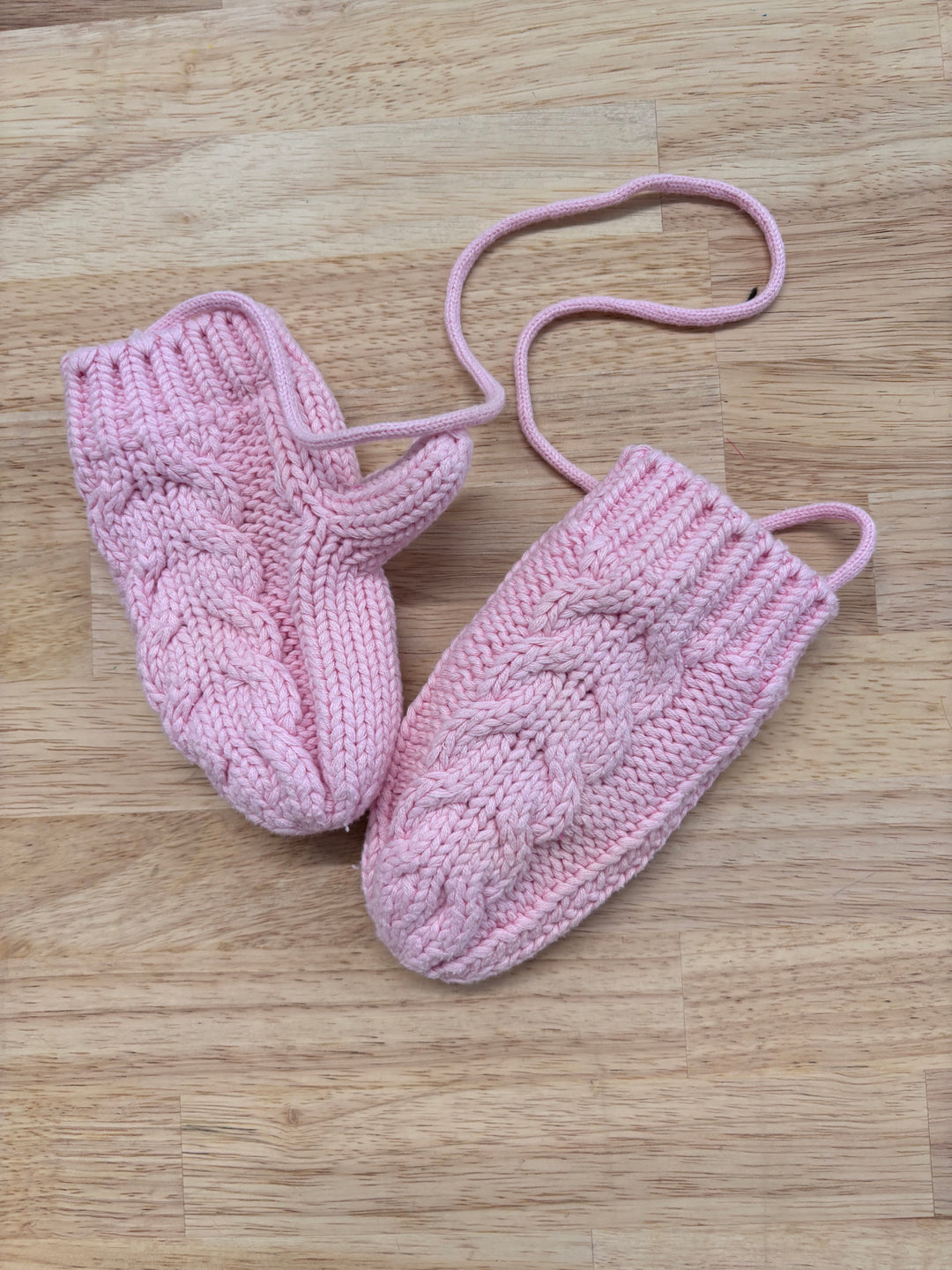 CaliKids Light Pink Knit Mittens, 3-5 Years