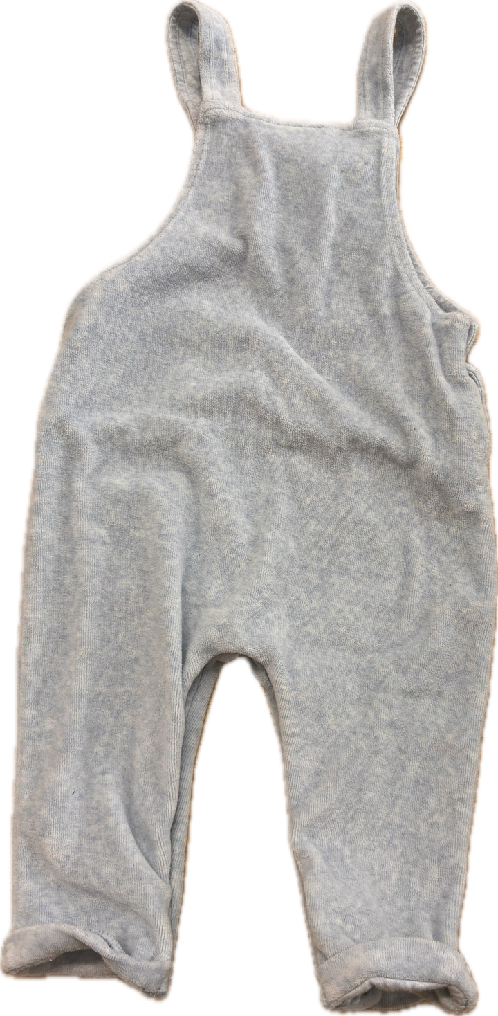 NEXT Baby 6-9M Velour Blue Dungaree