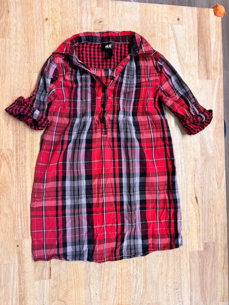H&M Plaid Tunic Top – 8 - 9Y - Nest and Sprout - Consignment