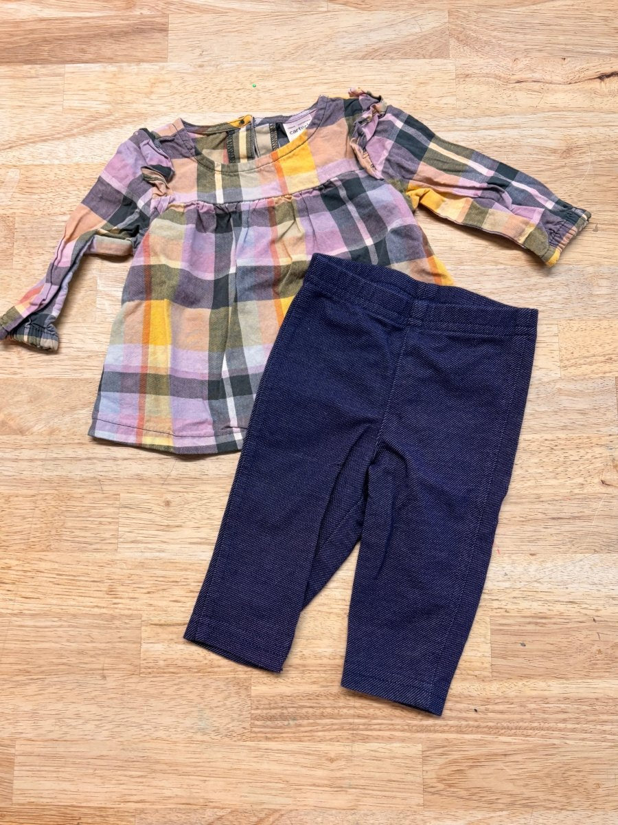Carter’s Gingham Top & Jeggings Set – 3M - Nest and Sprout - Consignment
