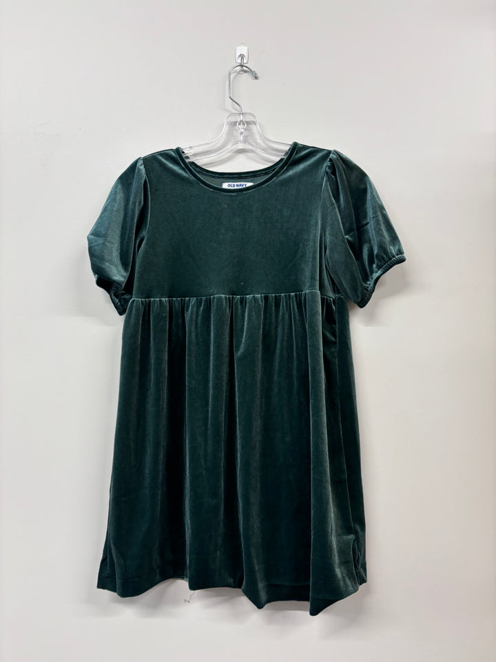 Old Navy Green Velour Dress, 10-12 Years imperfect