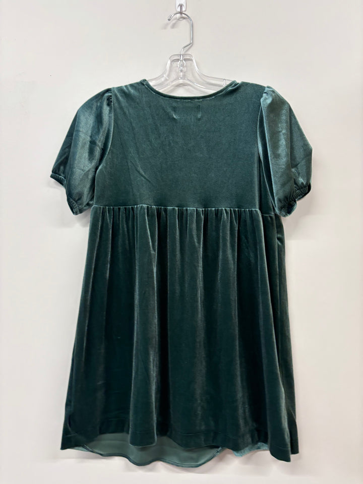 Old Navy Green Velour Dress, 10-12 Years imperfect