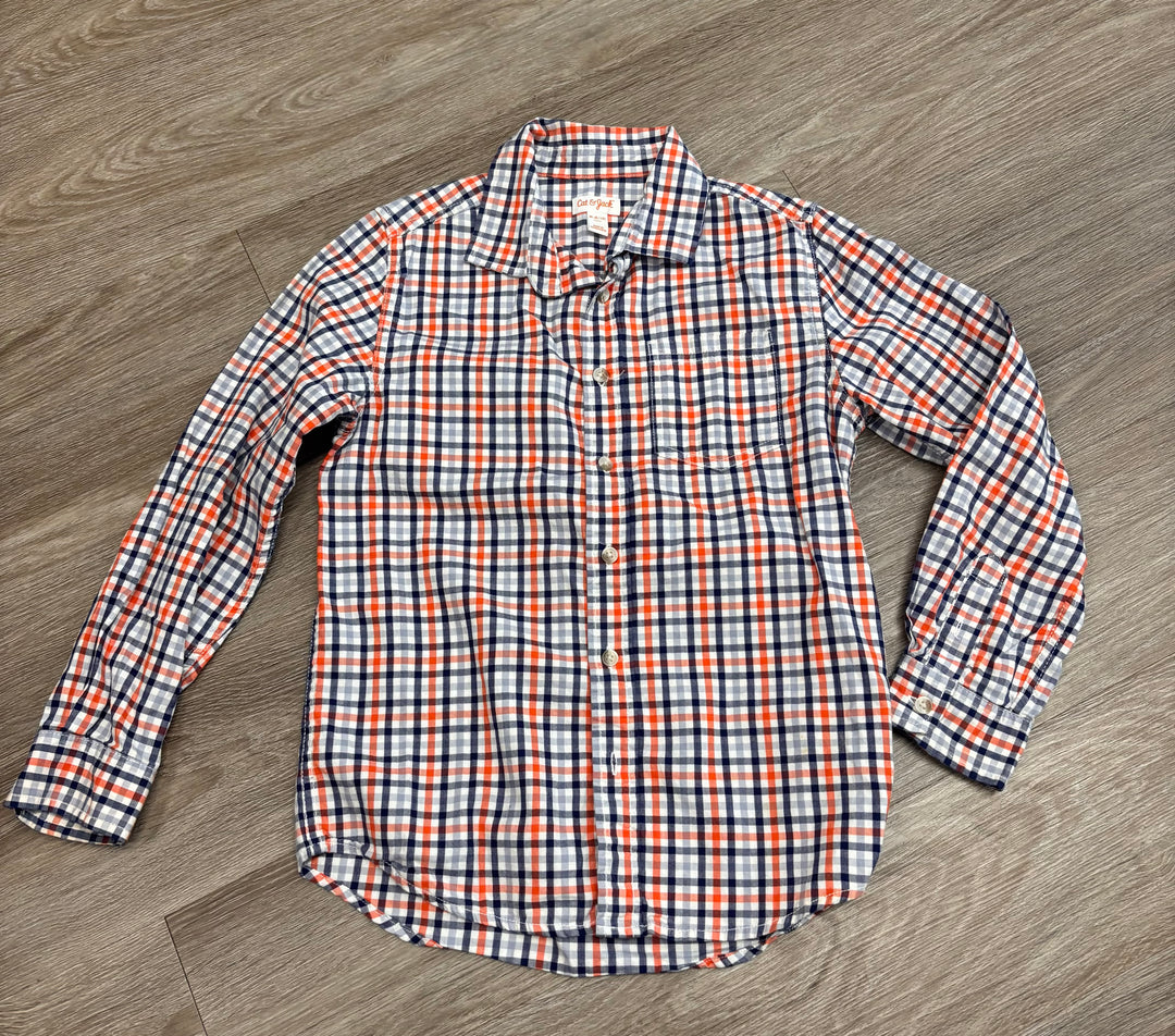 Cat & Jack Plaid Button-Up – Youth 8/10