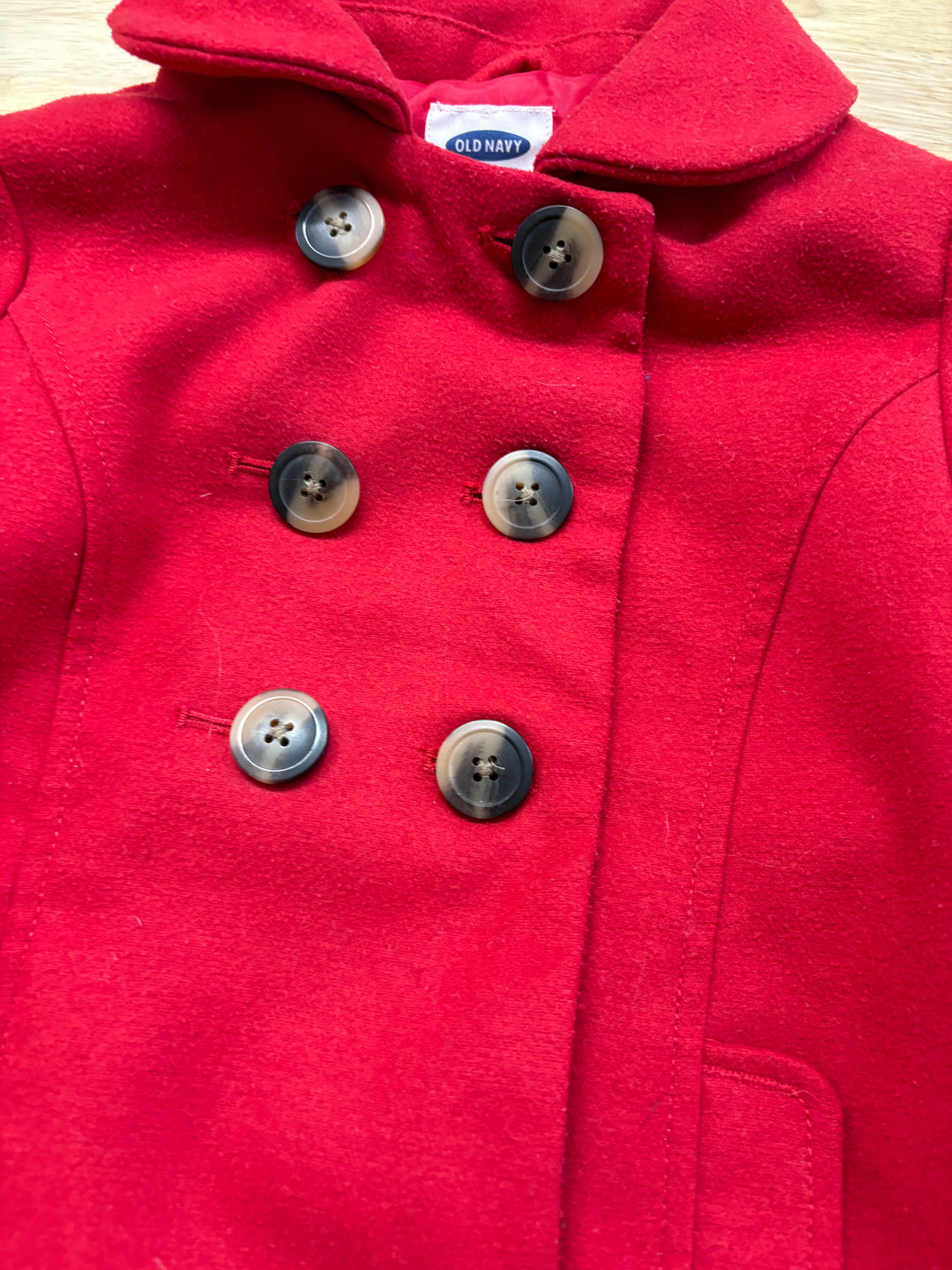 Old Navy 5T Red Pea Coat Jacket