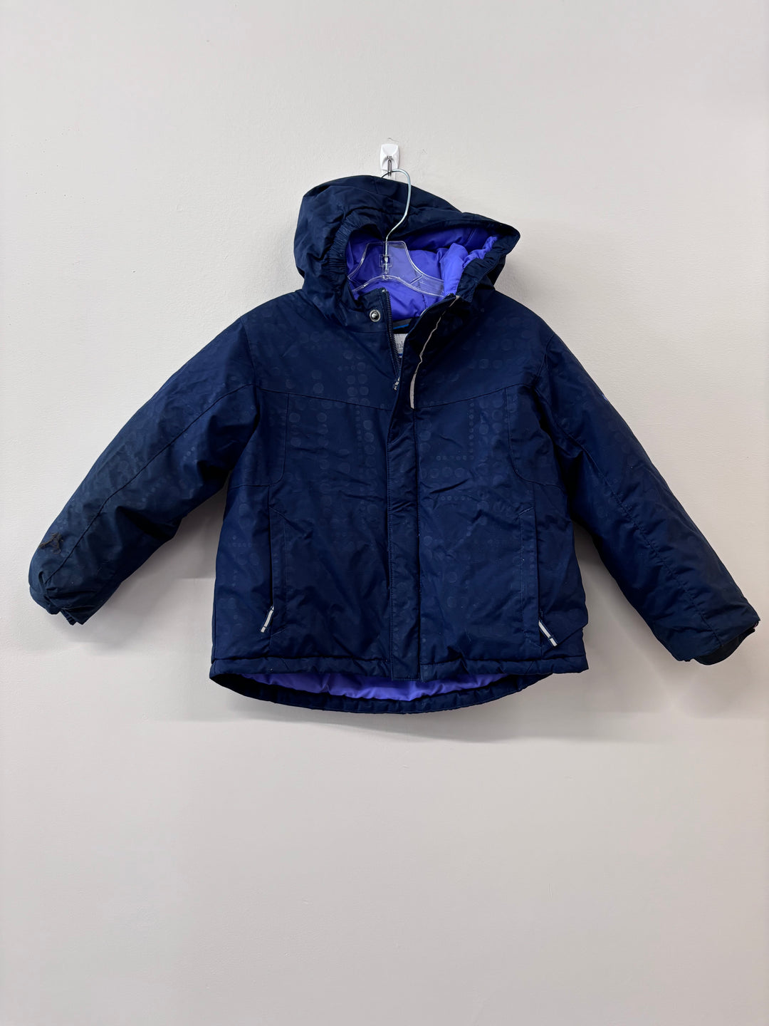 Columbia Jacket (Size 4, Navy Blue with Purple Inside) | Imperfect