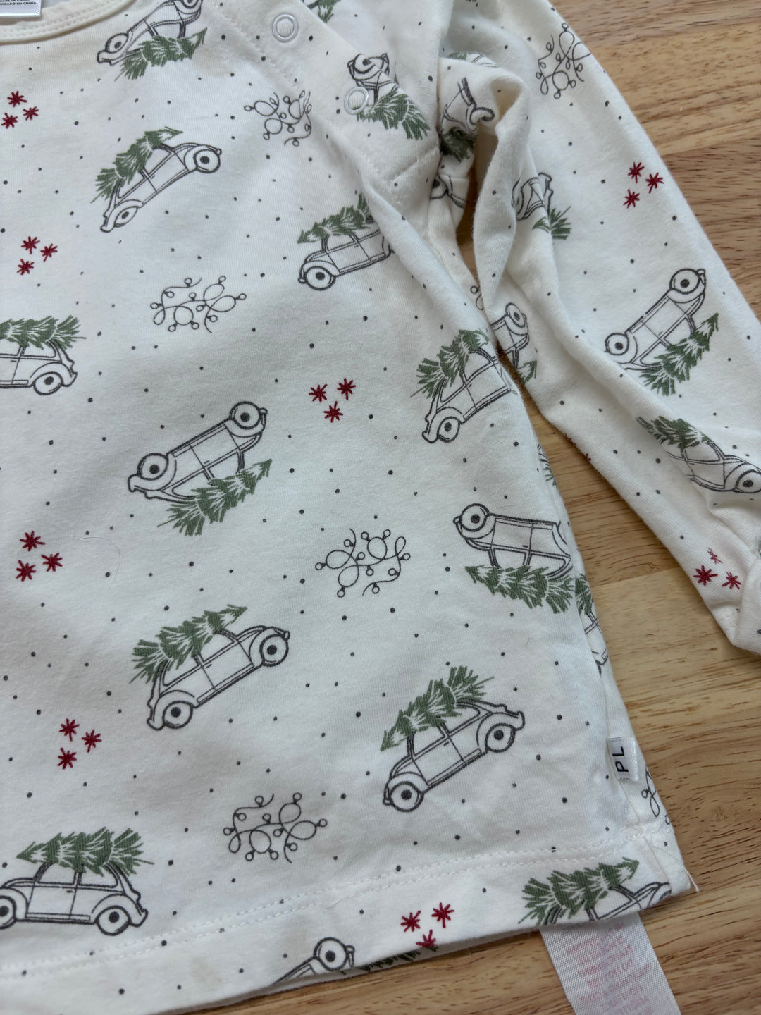 Petit Lem Holiday Shirt (Car & Tree) 18M Stained