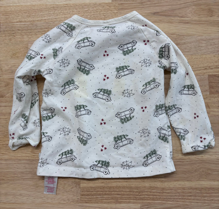 Petit Lem Holiday Shirt (Car & Tree) 18M Stained