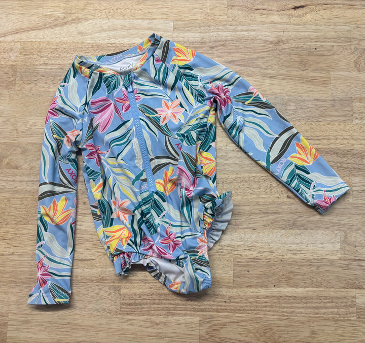 Roxy Long Sleeve Swimsuit & Sun Hat – Light Blue | 24M
