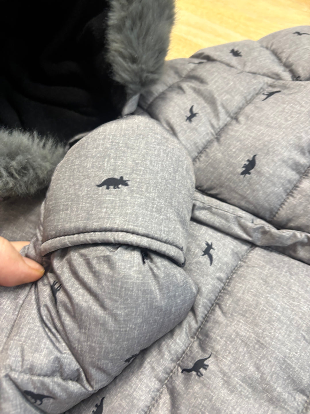 George Dinosaur Footed Snowsuit – Grey | 3–6M