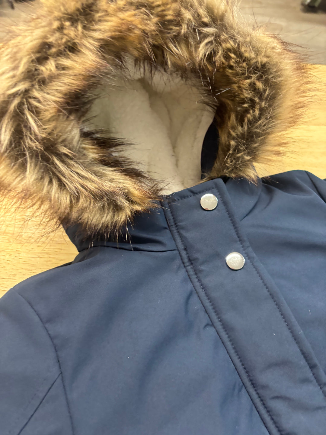 George Faux Fur Trim Parka – Navy | 2T