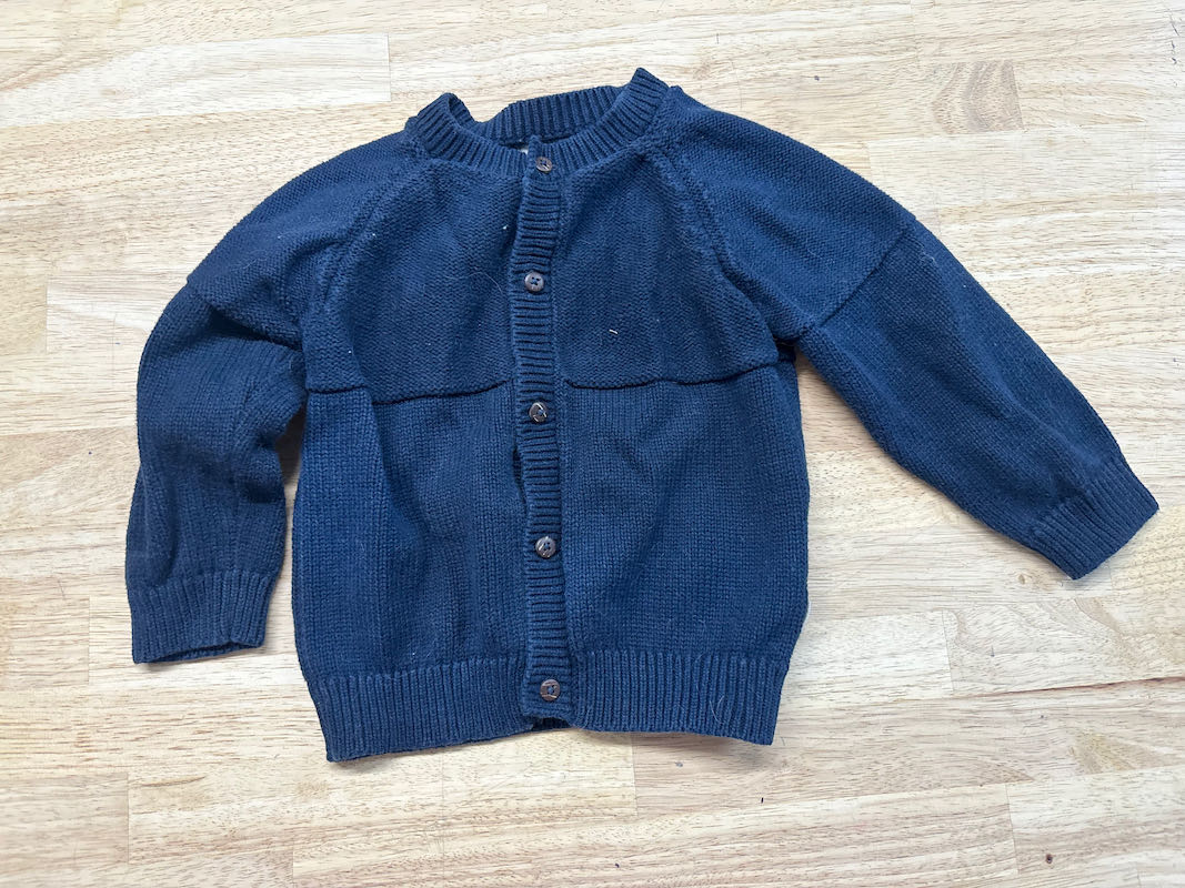 Wheat Knit Sweater – Navy | 18M