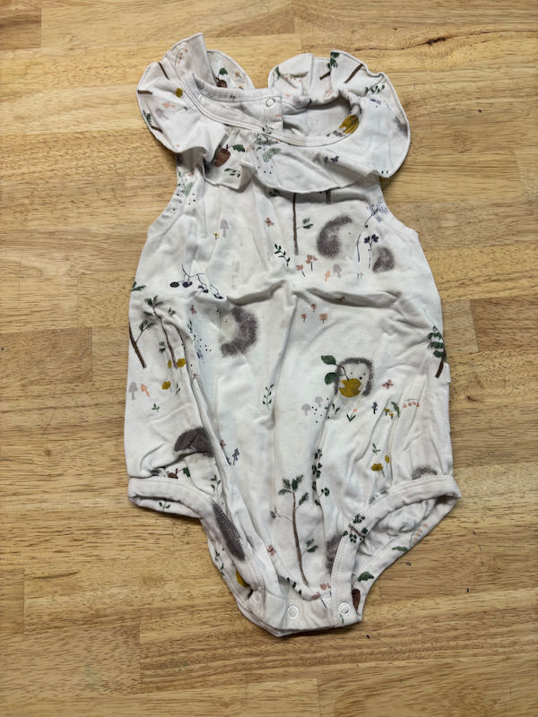 Loulou Lollipop Bubble Bodysuit – Hedgehog Print | 12–18M