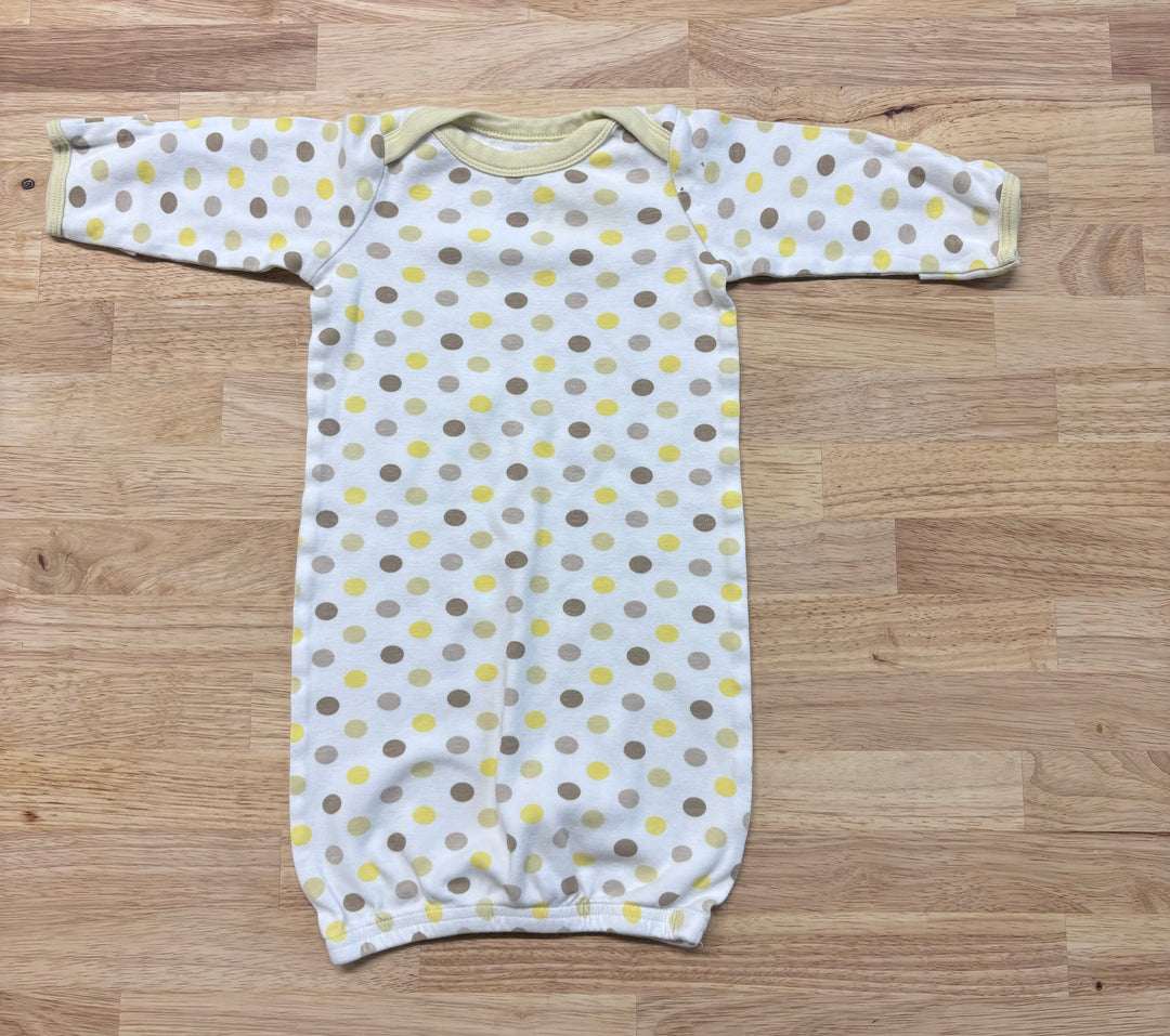 George Newborn Gown - Yellow Polka Dot