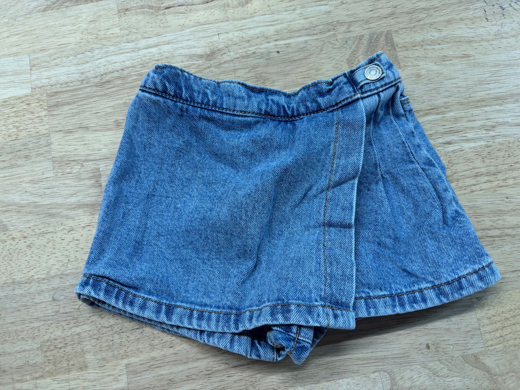 Zara Denim Skort – Light Wash | 2–3Y