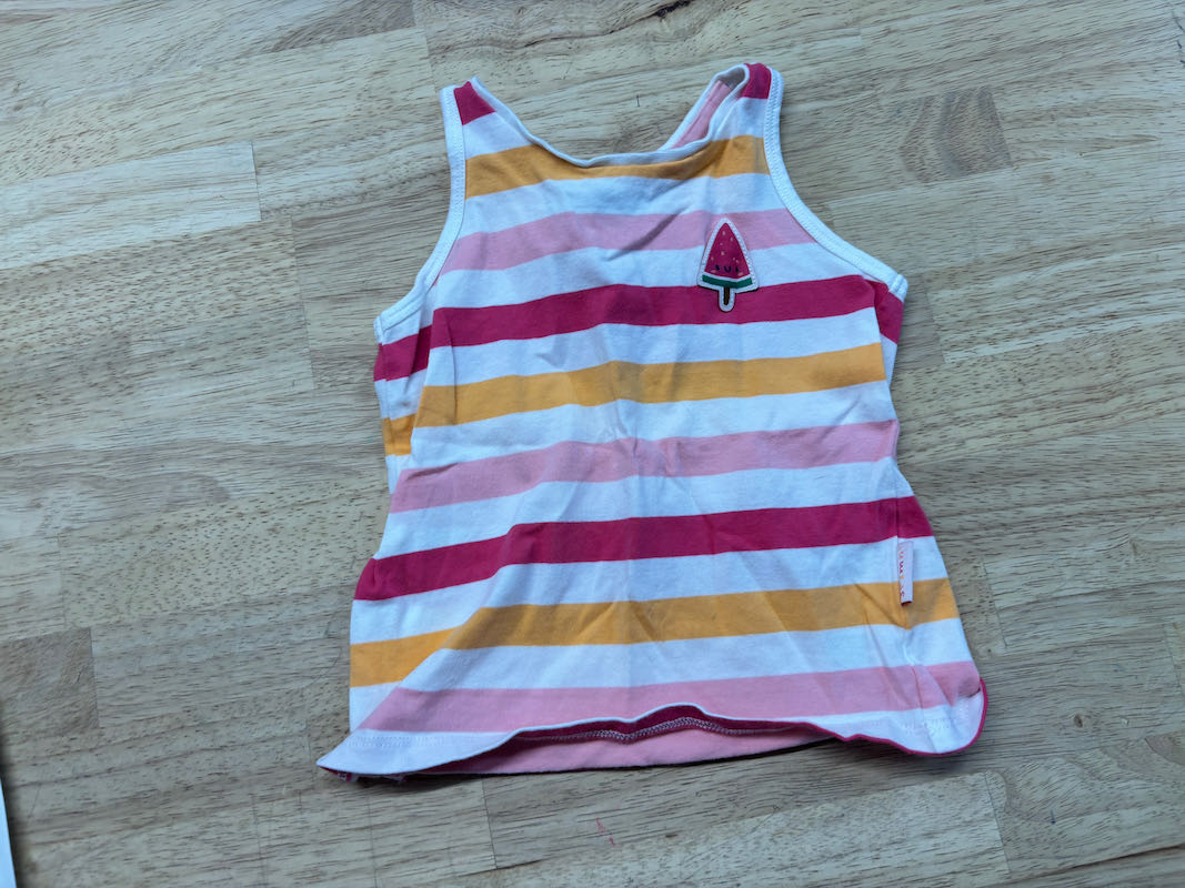 Souris Mini Striped Tank Top – Pink/Orange | 12M