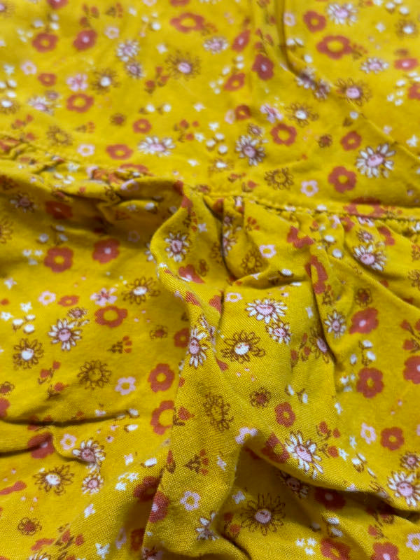 Souris Mini Floral Dress & Diaper Cover – Yellow | 12M