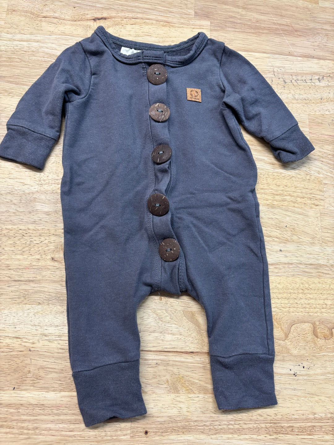 Tait’s Attire Handmade Romper – Charcoal | 0–3M