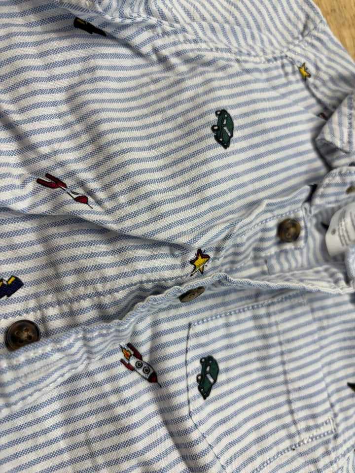 Carter’s Print Button - Up Shirt – Pinstripe | 6M - Nest and Sprout - Consignment