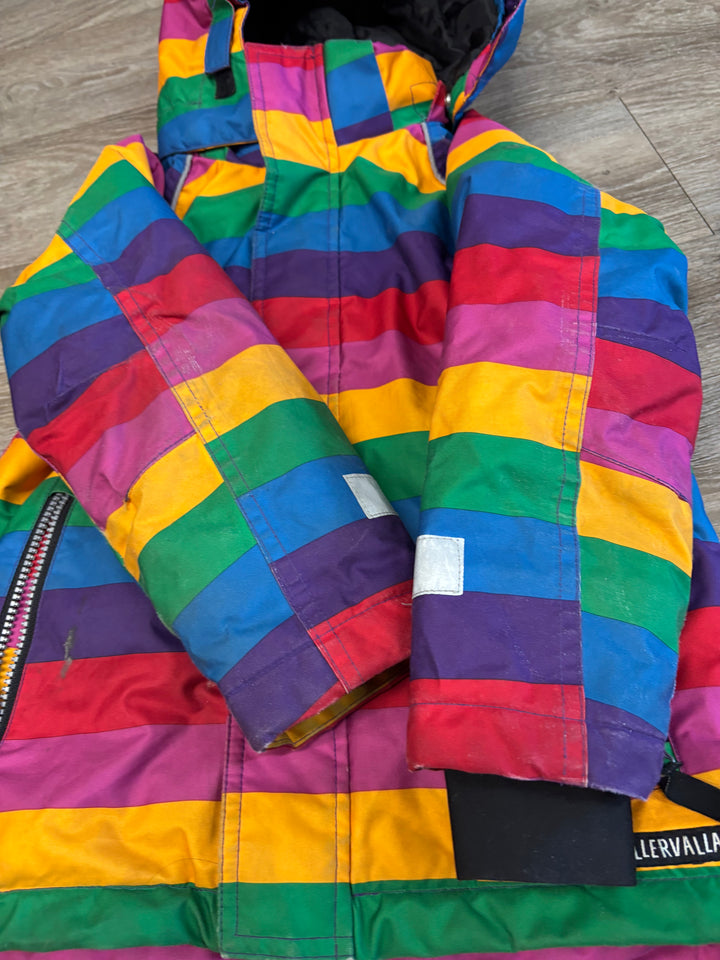 Villervalla Fuchsia Purple Rainbow Stripe Winter Jacket | Size 116