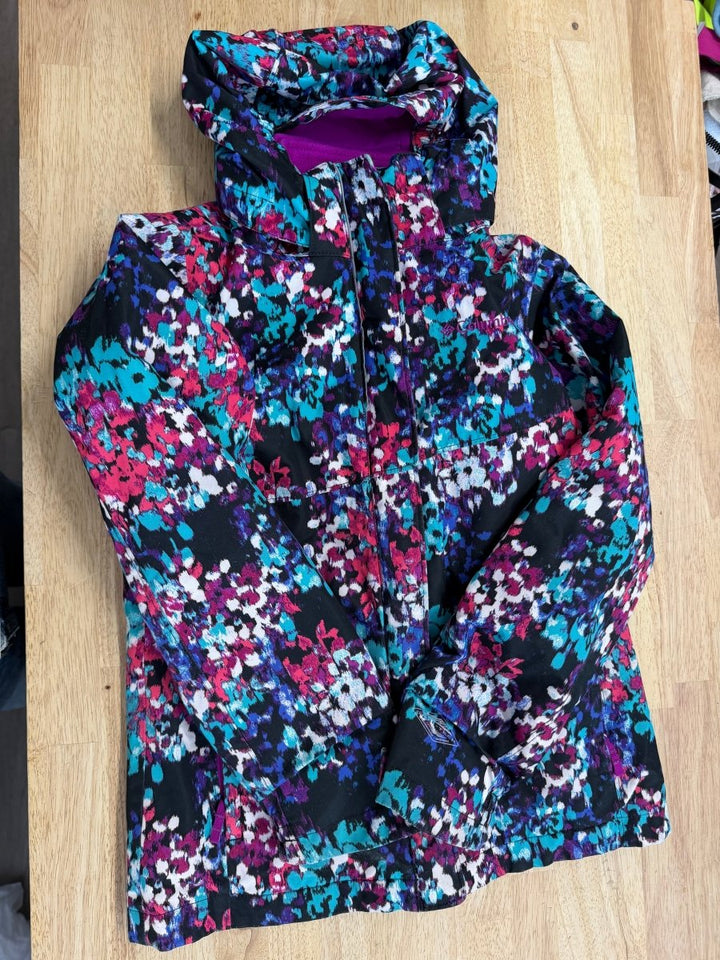 Columbia Omni-Tech 3-in-1 Jacket – Youth Medium | Purple | Fleece Liner | Teal Print - Nest and Sprout-Consignment