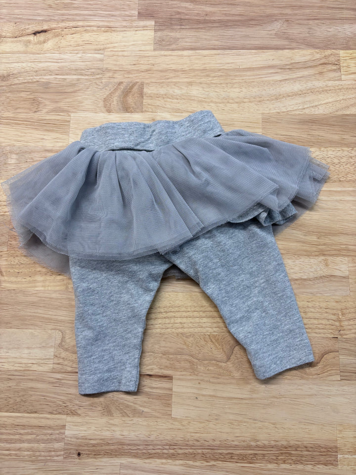 Gap Skirt Leggings, 0-3 Months, Grey with Tulle Skirt